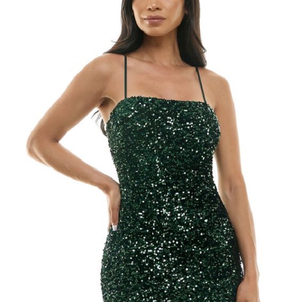 Hem a sequin dress.