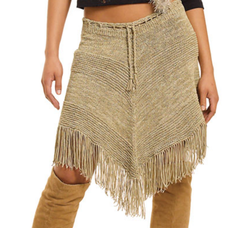 loose knit fringe maxi skirt