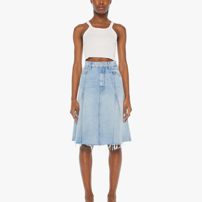 casual denim skirt outfit ideas