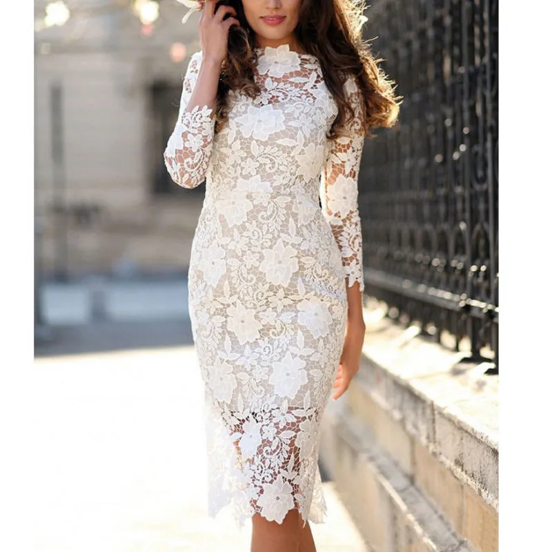 white midi dress