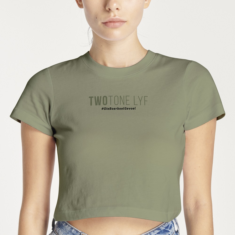Women in a white yellow crop top mockup
