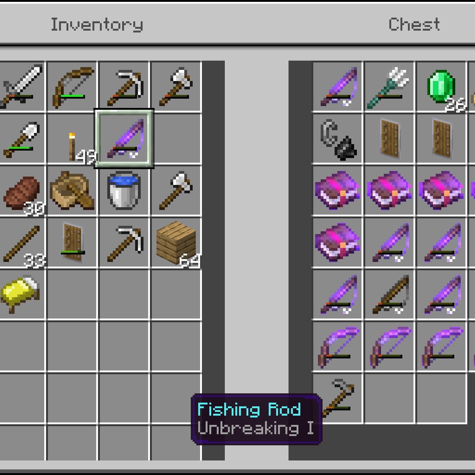 minecraft fishing rod recipe