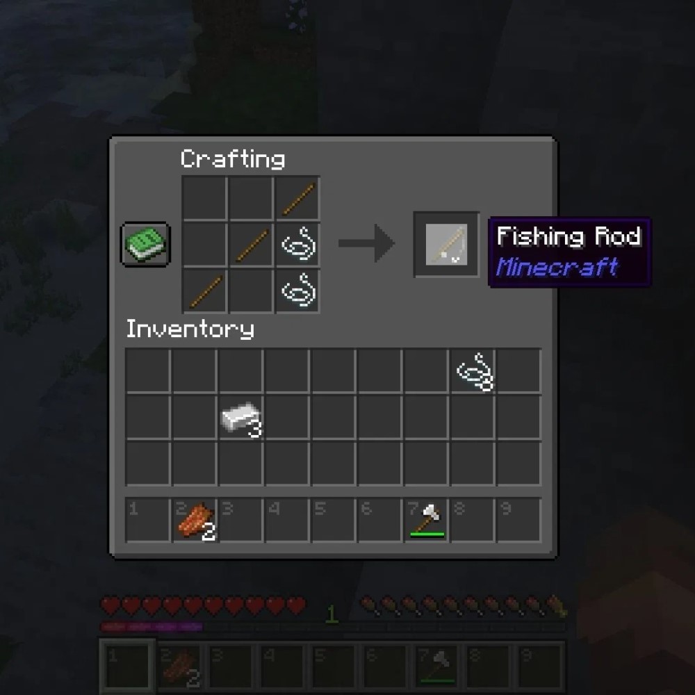 minecraft fishing rod recipe