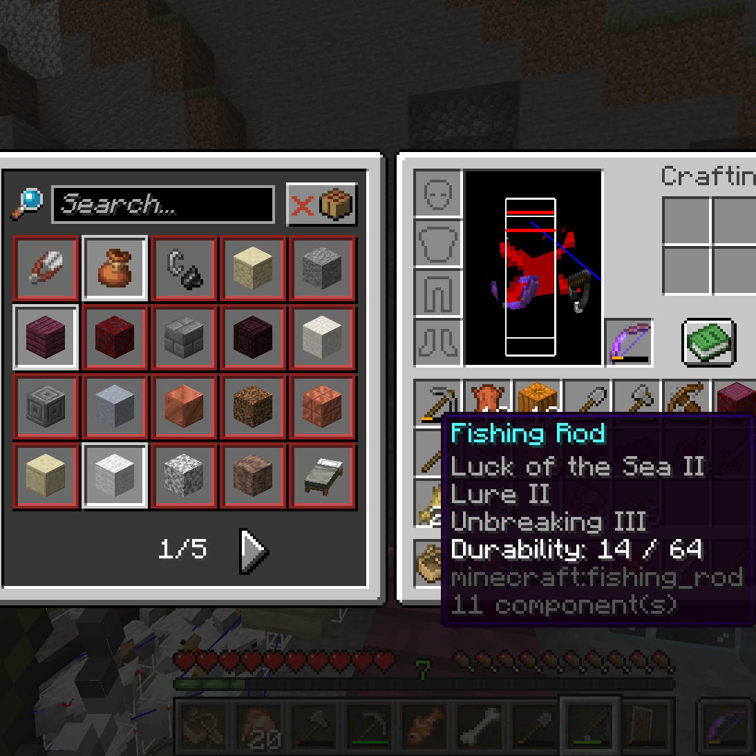 minecraft fishing rod recipe